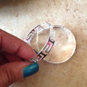 Large silver hoop earrings